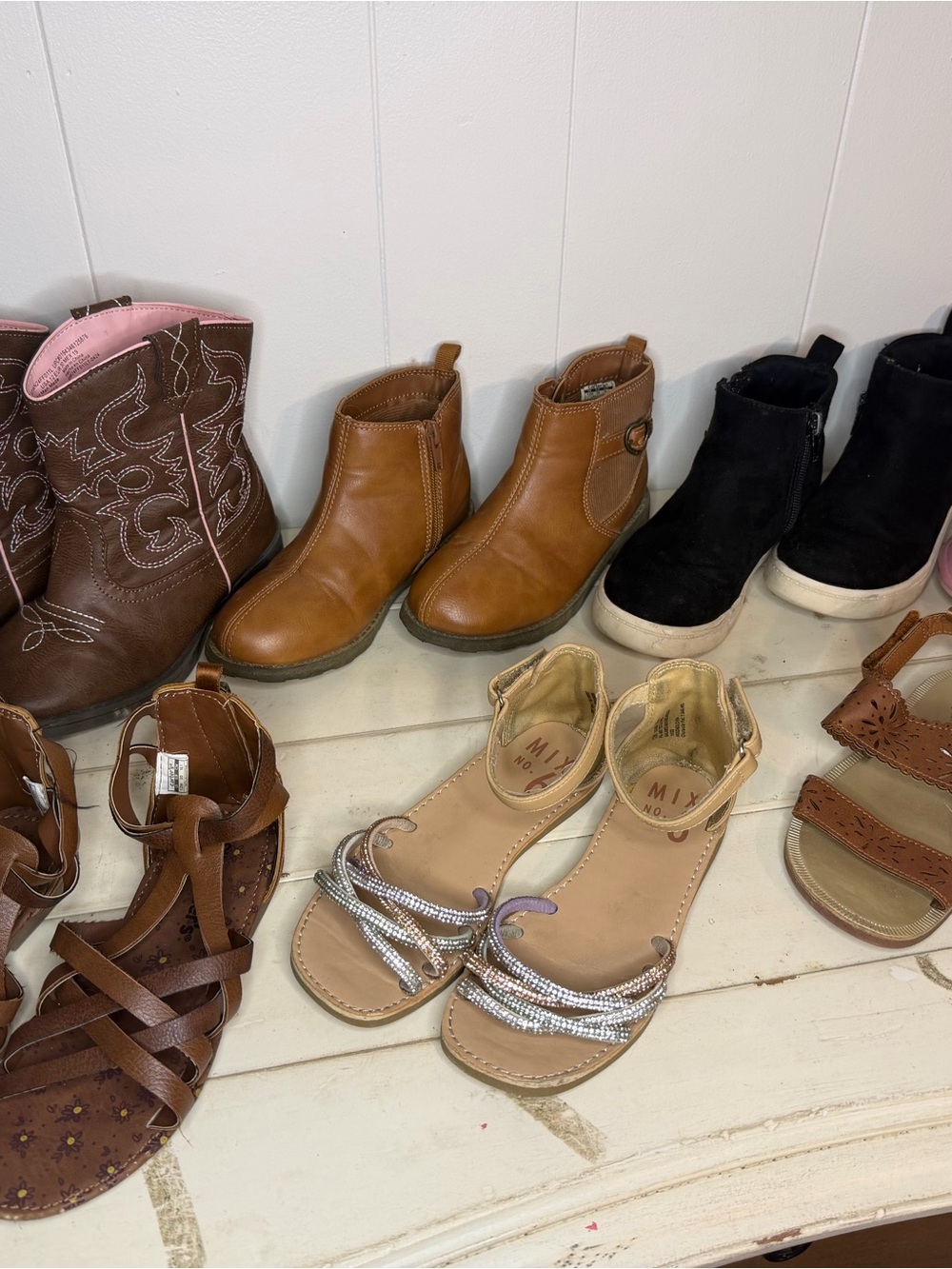 Girls size 12 lot of boots, sandals, princess heels